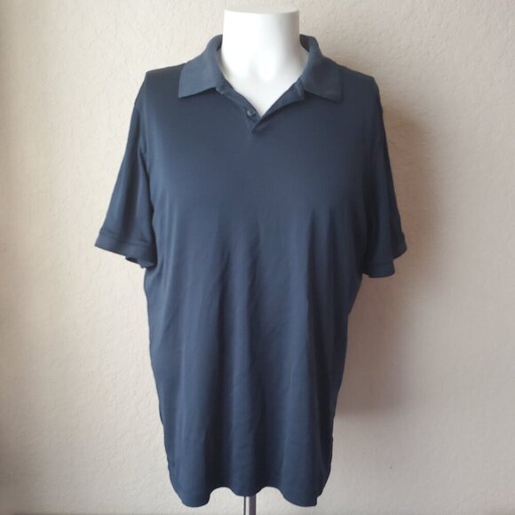 XL Men's Perry Ellis Navy Blue Polo - Picture 1 of 9